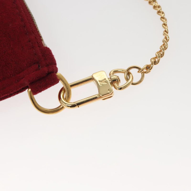 LOUIS VUITTON Aurelia GM Pouch Suede Red LV Auth 100246