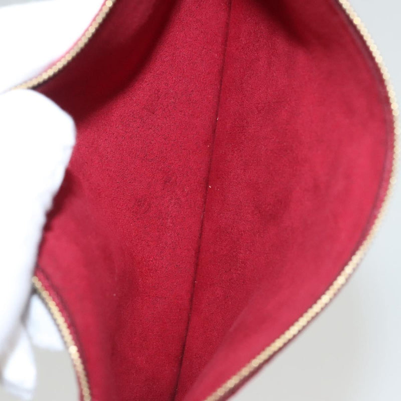 LOUIS VUITTON Aurelia GM Pouch Suede Red LV Auth 100246