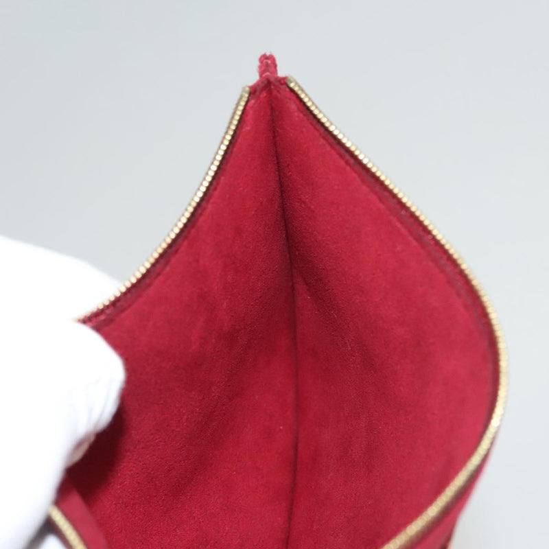 LOUIS VUITTON Aurelia GM Pouch Suede Red LV Auth 100246