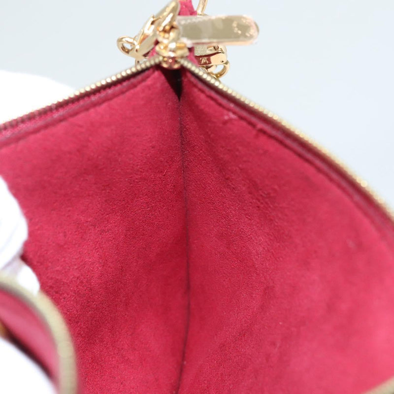 LOUIS VUITTON Aurelia GM Pouch Suede Red LV Auth 100246