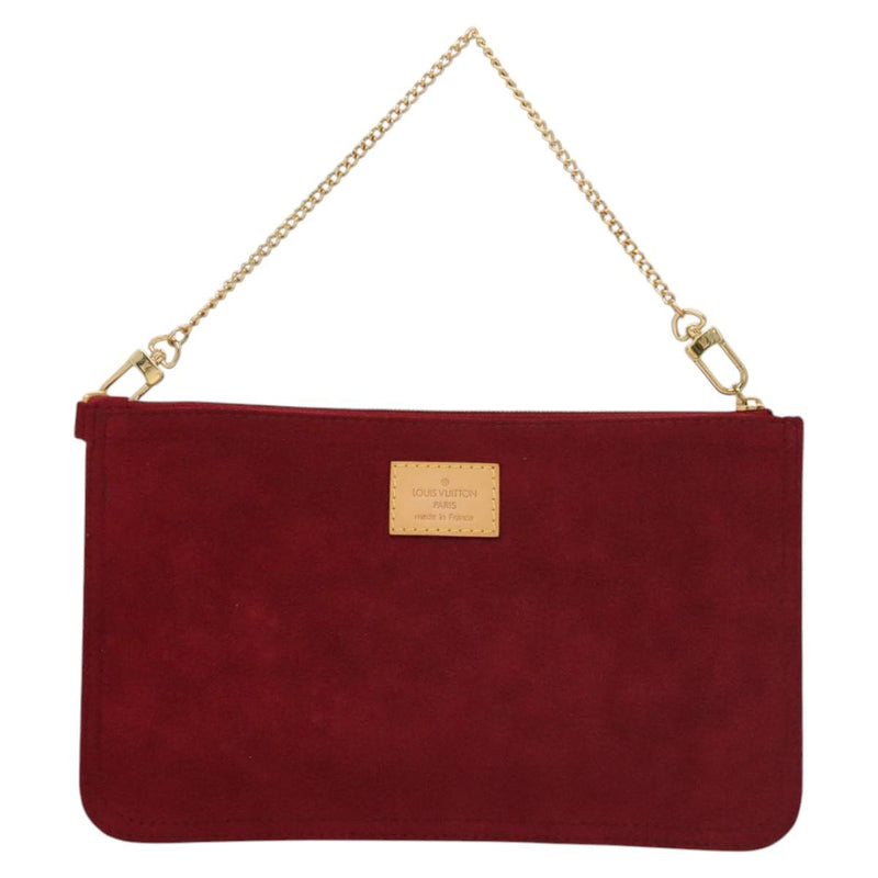 LOUIS VUITTON Aurelia GM Pouch Suede Red LV Auth 100246
