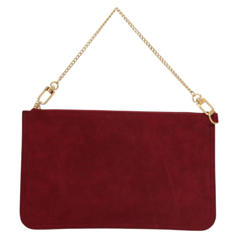 LOUIS VUITTON Aurelia GM Pouch Suede Red LV Auth 100246