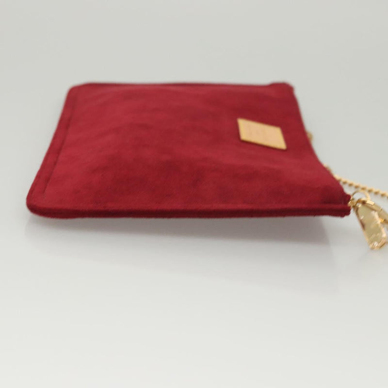LOUIS VUITTON Aurelia GM Pouch Suede Red LV Auth 100246