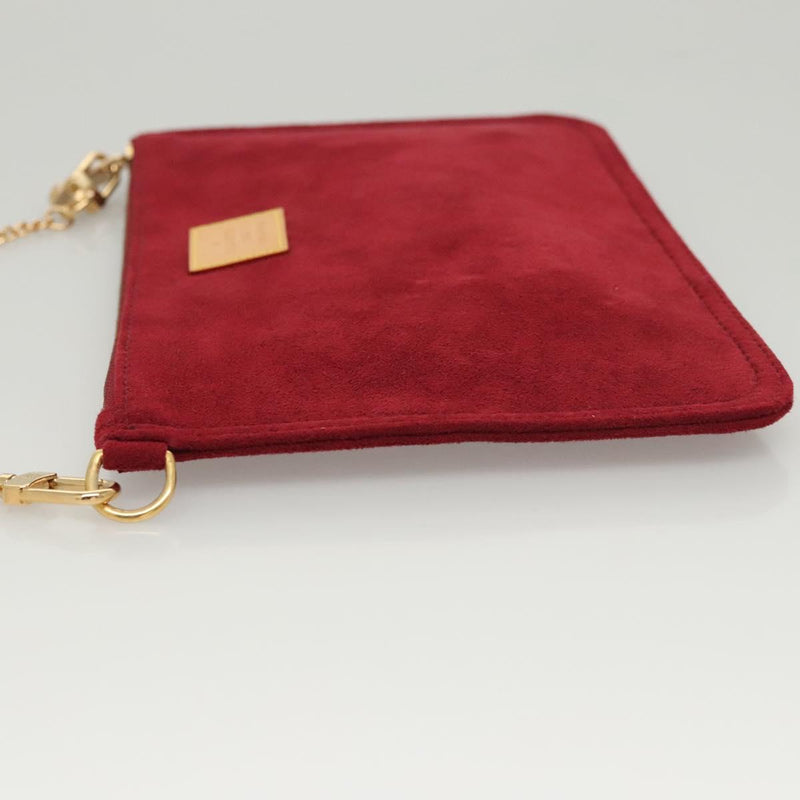LOUIS VUITTON Aurelia GM Pouch Suede Red LV Auth 100246