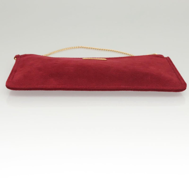LOUIS VUITTON Aurelia GM Pouch Suede Red LV Auth 100246