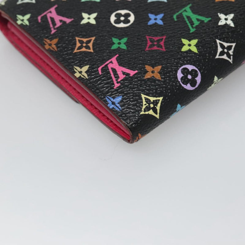 LOUIS VUITTON Multicolor Portefeiulle Sarah Wallet Black M60668 LV Auth 116306