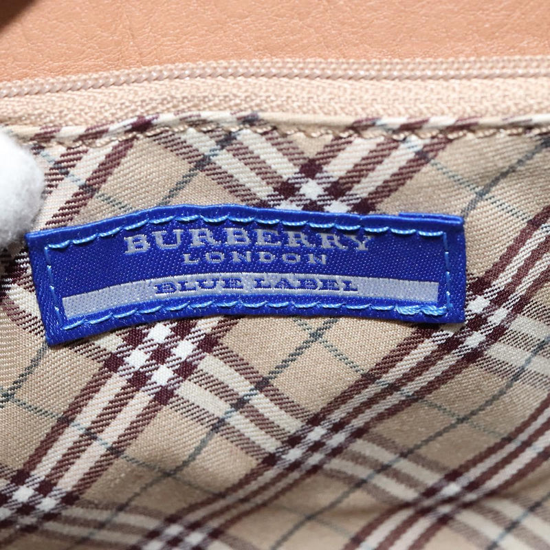 BURBERRY Blue Label Hand Bag Suede Leather 2way Beige Auth 116361