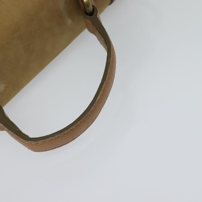 BURBERRY Blue Label Hand Bag Suede Leather 2way Beige Auth 116361