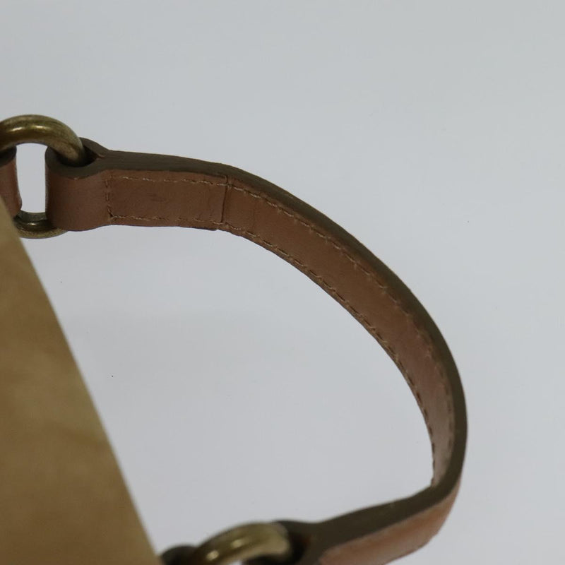 BURBERRY Blue Label Hand Bag Suede Leather 2way Beige Auth 116361