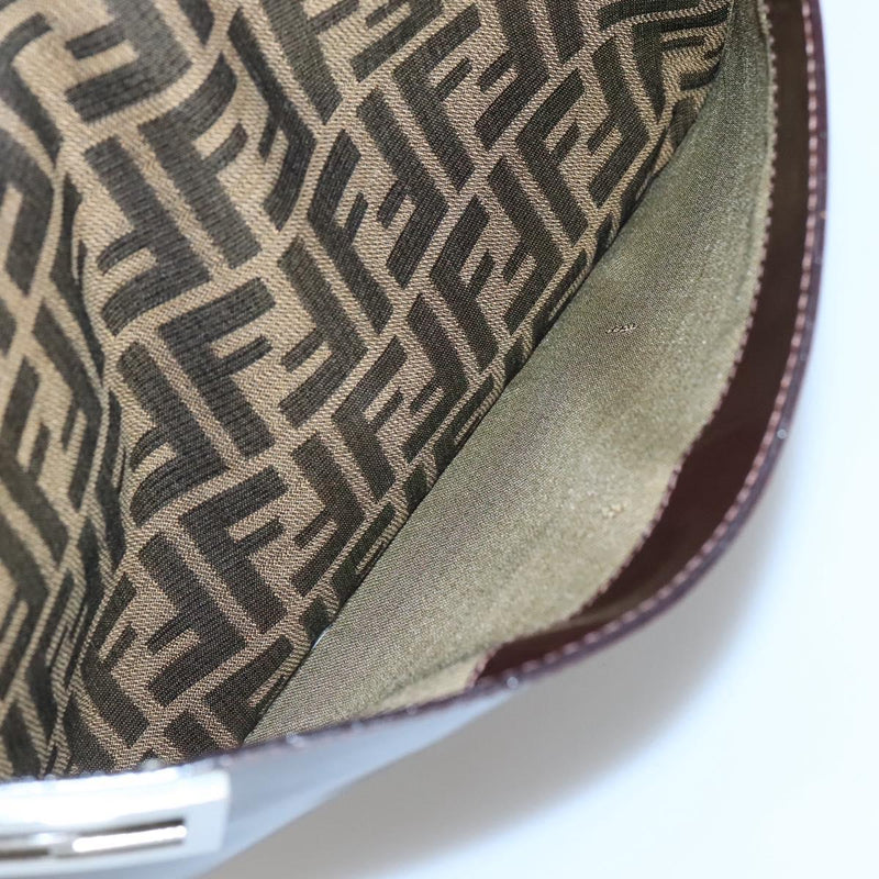 FENDI Zucca Canvas Tote Bag Brown Black Auth 116372