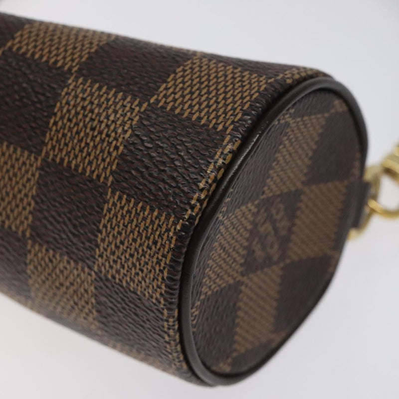 LOUIS VUITTON Damier Ebene Papillon Pouch LV Auth 118084
