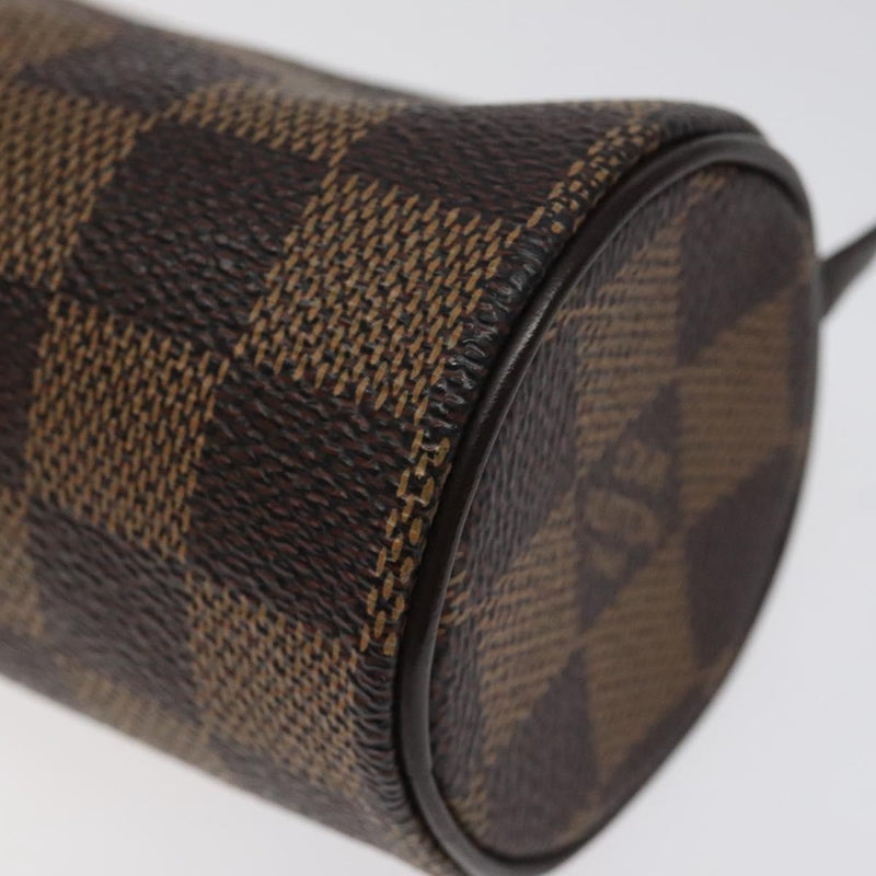 LOUIS VUITTON Damier Ebene Papillon Pouch LV Auth 118084