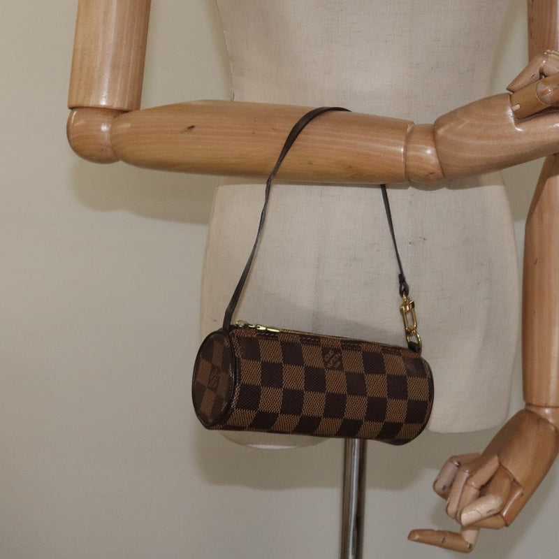 LOUIS VUITTON Damier Ebene Papillon Pouch LV Auth 118084