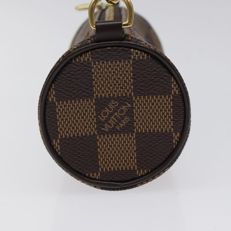 LOUIS VUITTON Damier Ebene Papillon Pouch LV Auth 118084