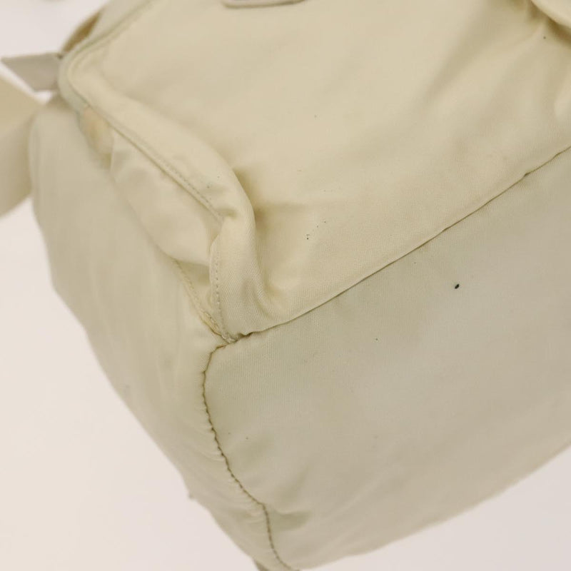 PRADA Backpack Nylon White Silver Auth 118215