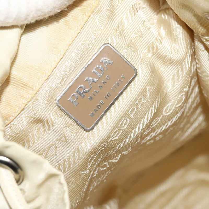 PRADA Backpack Nylon White Silver Auth 118215