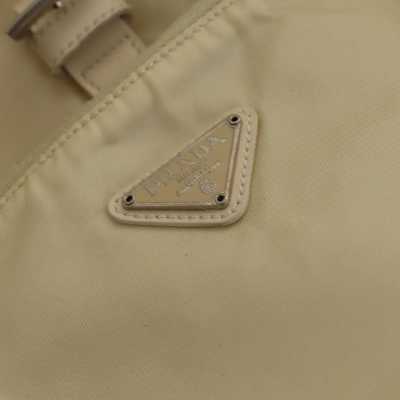 PRADA Backpack Nylon White Silver Auth 118215