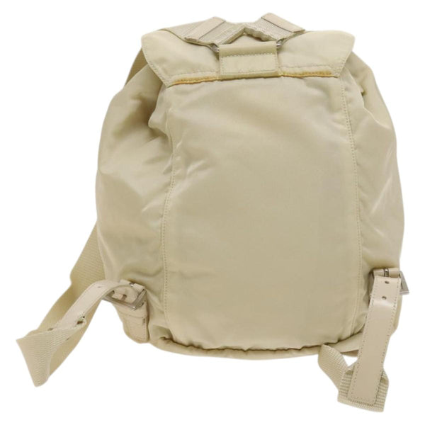 PRADA Backpack Nylon White Silver Auth 118215