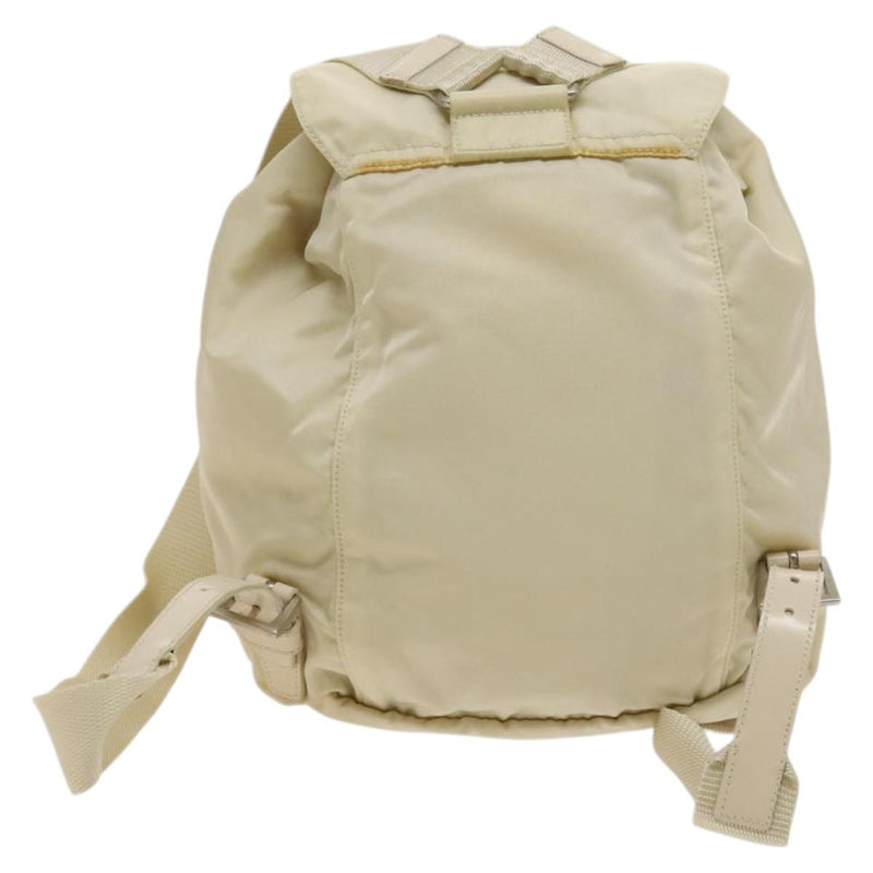 PRADA Backpack Nylon White Silver Auth 118215