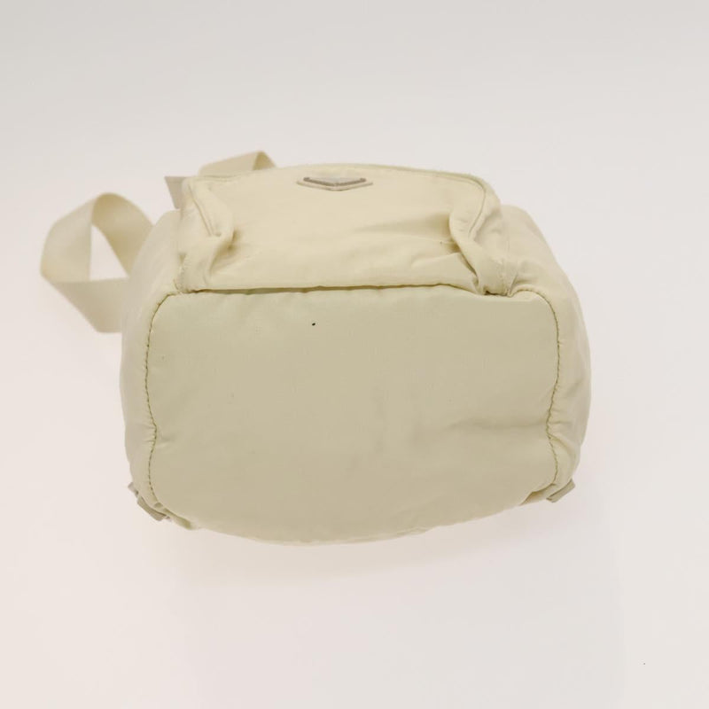 PRADA Backpack Nylon White Silver Auth 118215