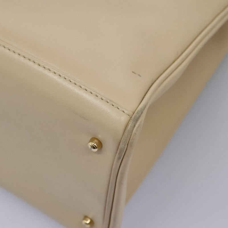 GUCCI Bamboo Hand Bag Leather 2way Beige Gold 002 2855 0322 0 Auth 118505