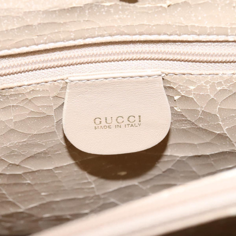 GUCCI Bamboo Hand Bag Leather 2way Beige Gold 002 2855 0322 0 Auth 118505