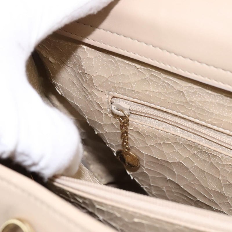 GUCCI Bamboo Hand Bag Leather 2way Beige Gold 002 2855 0322 0 Auth 118505