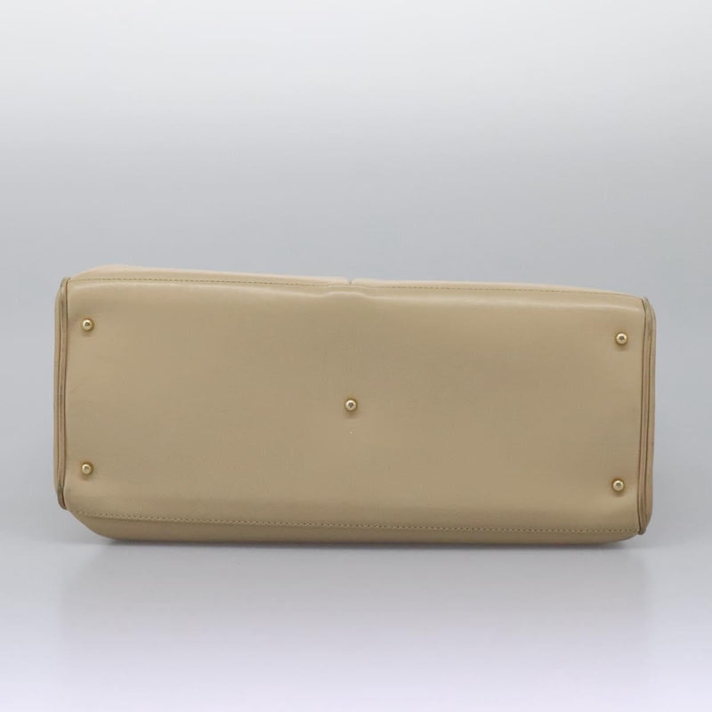 GUCCI Bamboo Hand Bag Leather 2way Beige Gold 002 2855 0322 0 Auth 118505