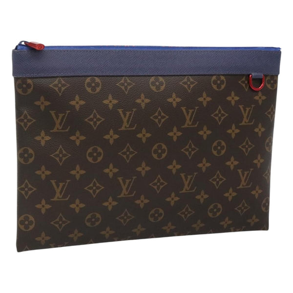 LOUIS VUITTON Monogram Pochette Apollo Clutch Bag Blue M63048 LV Auth 118538