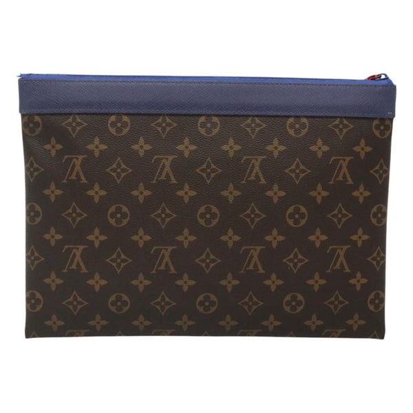 LOUIS VUITTON Monogram Pochette Apollo Clutch Bag Blue M63048 LV Auth 118538