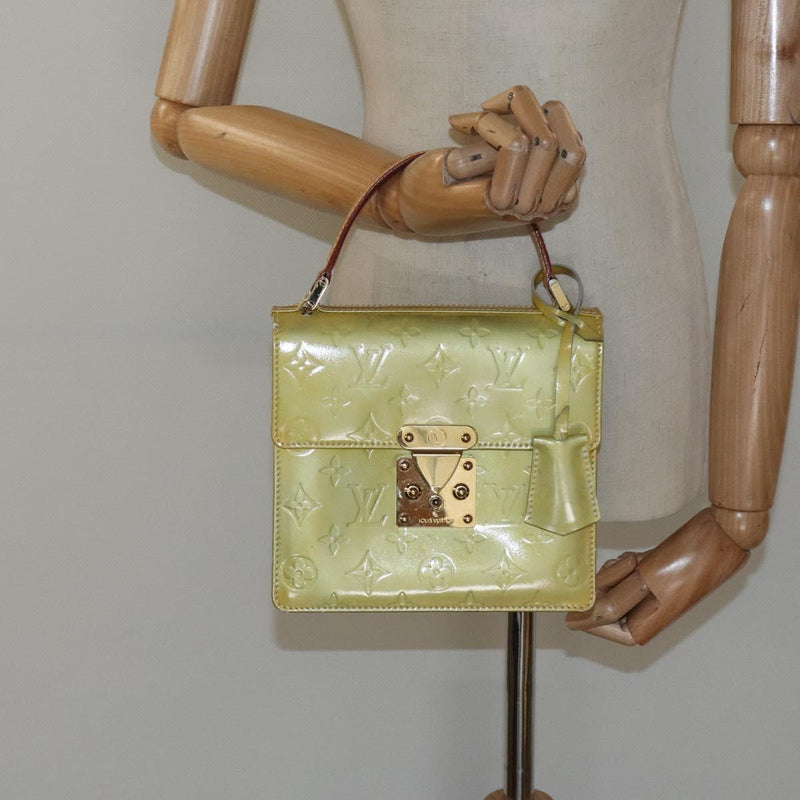 LOUIS VUITTON Monogram Vernis Spring Street Hand Bag Gris M91029 LV Auth 118542