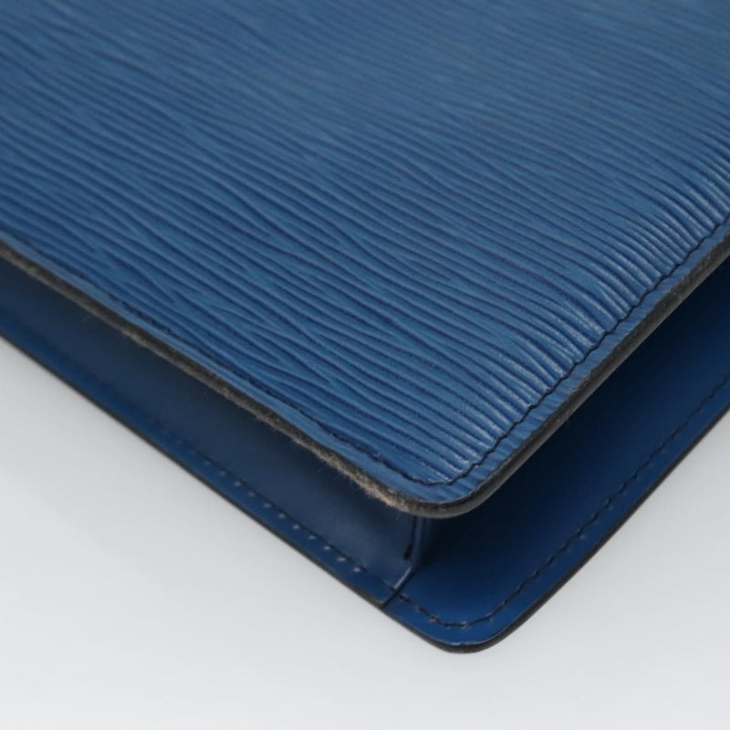 LOUIS VUITTON Epi Montaigne 27 Clutch Bag Blue M52655 LV Auth 118543