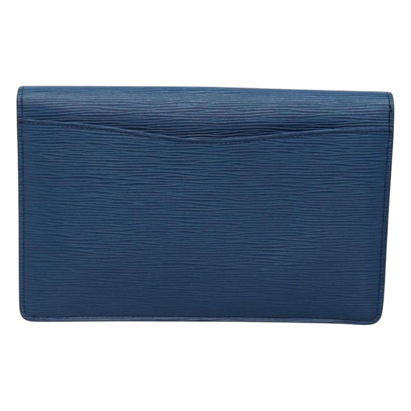 LOUIS VUITTON Epi Montaigne 27 Clutch Bag Blue M52655 LV Auth 118543