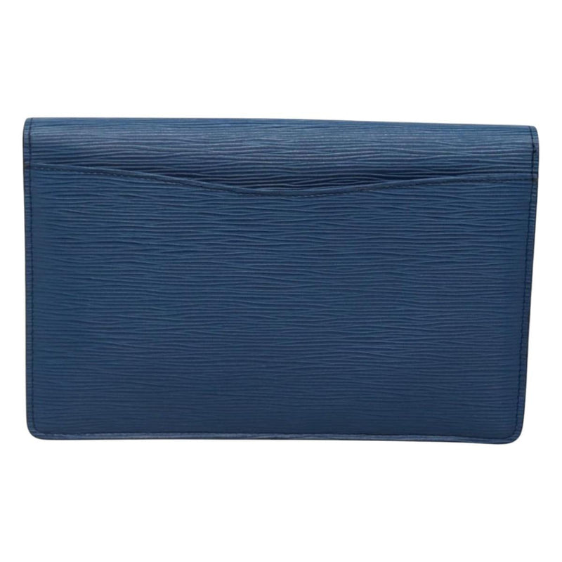 LOUIS VUITTON Epi Montaigne 27 Clutch Bag Blue M52655 LV Auth 118543