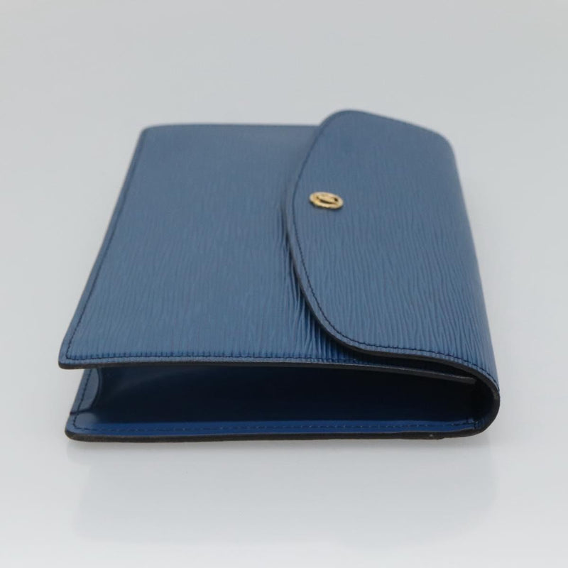 LOUIS VUITTON Epi Montaigne 27 Clutch Bag Blue M52655 LV Auth 118543