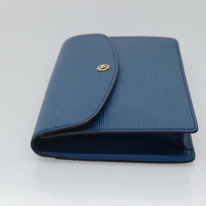 LOUIS VUITTON Epi Montaigne 27 Clutch Bag Blue M52655 LV Auth 118543