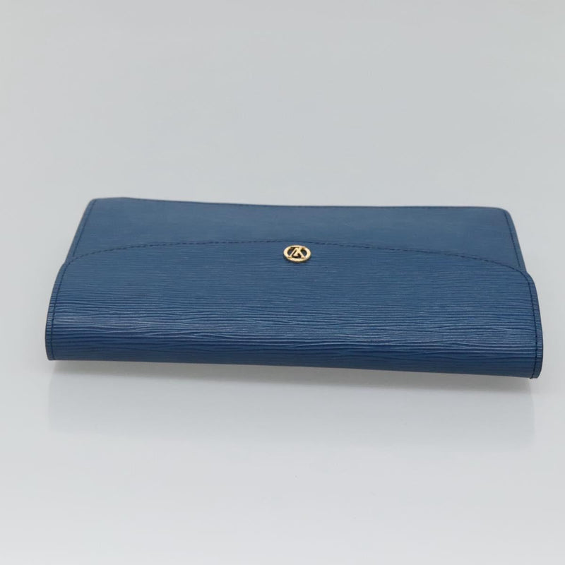 LOUIS VUITTON Epi Montaigne 27 Clutch Bag Blue M52655 LV Auth 118543