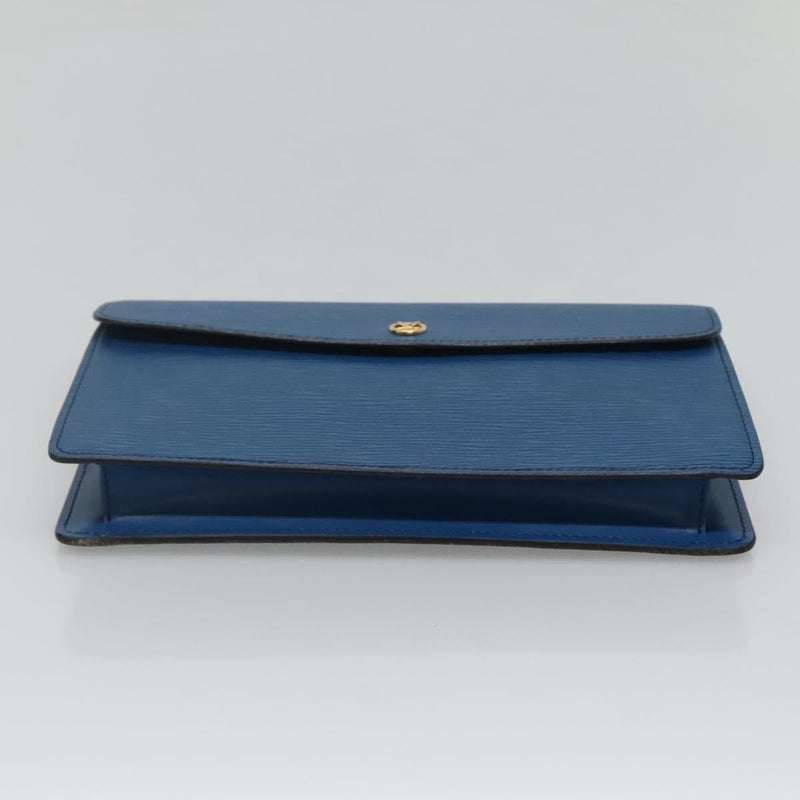 LOUIS VUITTON Epi Montaigne 27 Clutch Bag Blue M52655 LV Auth 118543