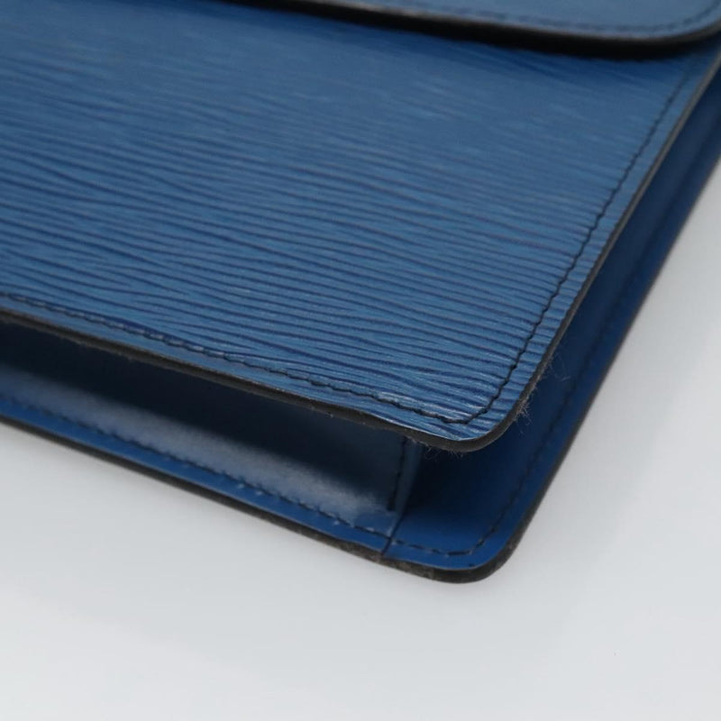 LOUIS VUITTON Epi Montaigne 27 Clutch Bag Blue M52655 LV Auth 118543