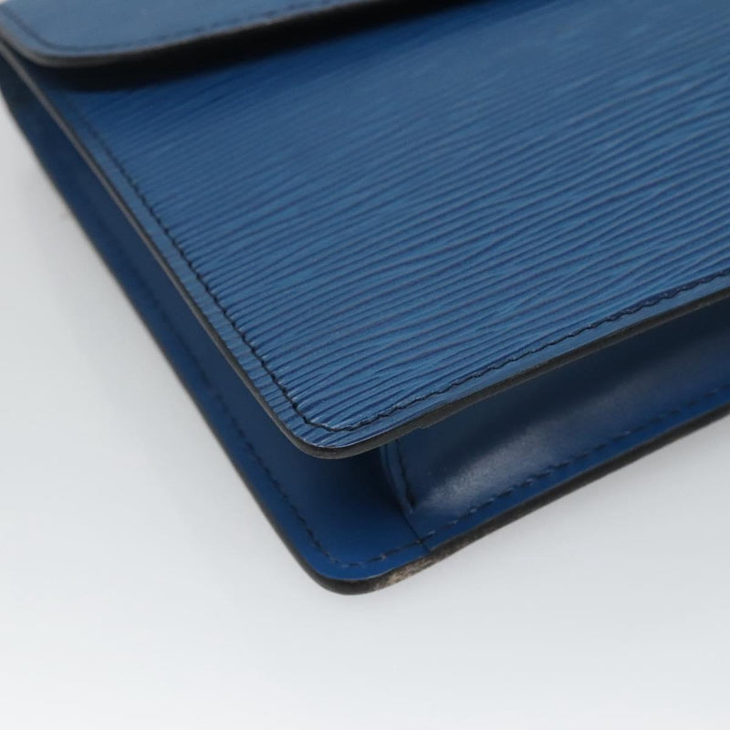 LOUIS VUITTON Epi Montaigne 27 Clutch Bag Blue M52655 LV Auth 118543