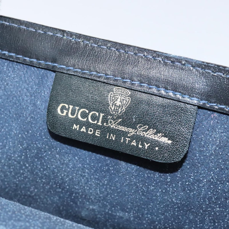 GUCCI GG Supreme Sherry Line Clutch Bag PVC Navy Red Auth 118554