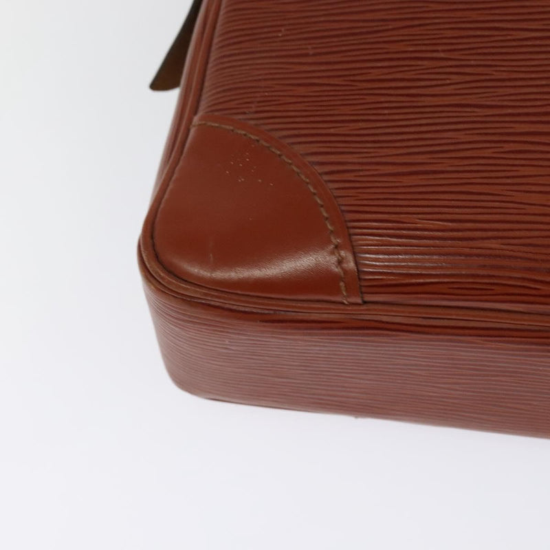 LOUIS VUITTON Epi Porte Documents Voyage Business Bag Brown M54478 Auth 119002