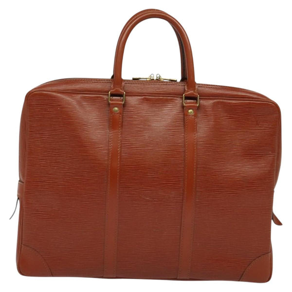 LOUIS VUITTON Epi Porte Documents Voyage Business Bag Brown M54478 Auth 119002