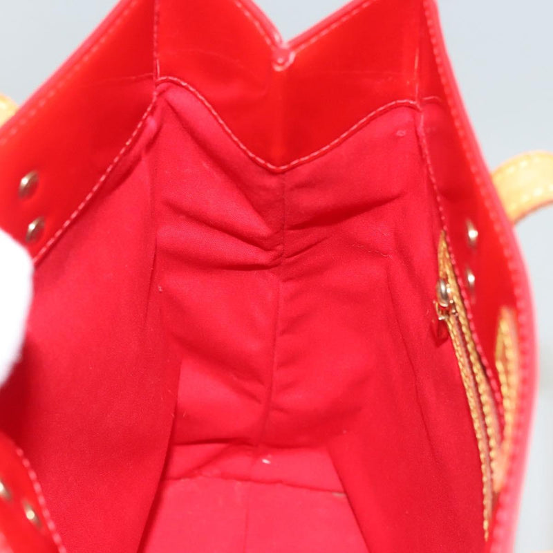 LOUIS VUITTON Monogram Vernis Reade MM Hand Bag Red Rouge M91086 LV Auth 119019