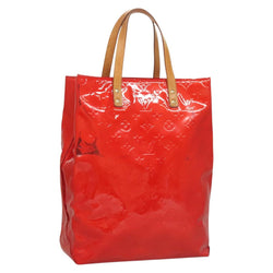 LOUIS VUITTON Monogram Vernis Reade MM Hand Bag Red Rouge M91086 LV Auth 119019