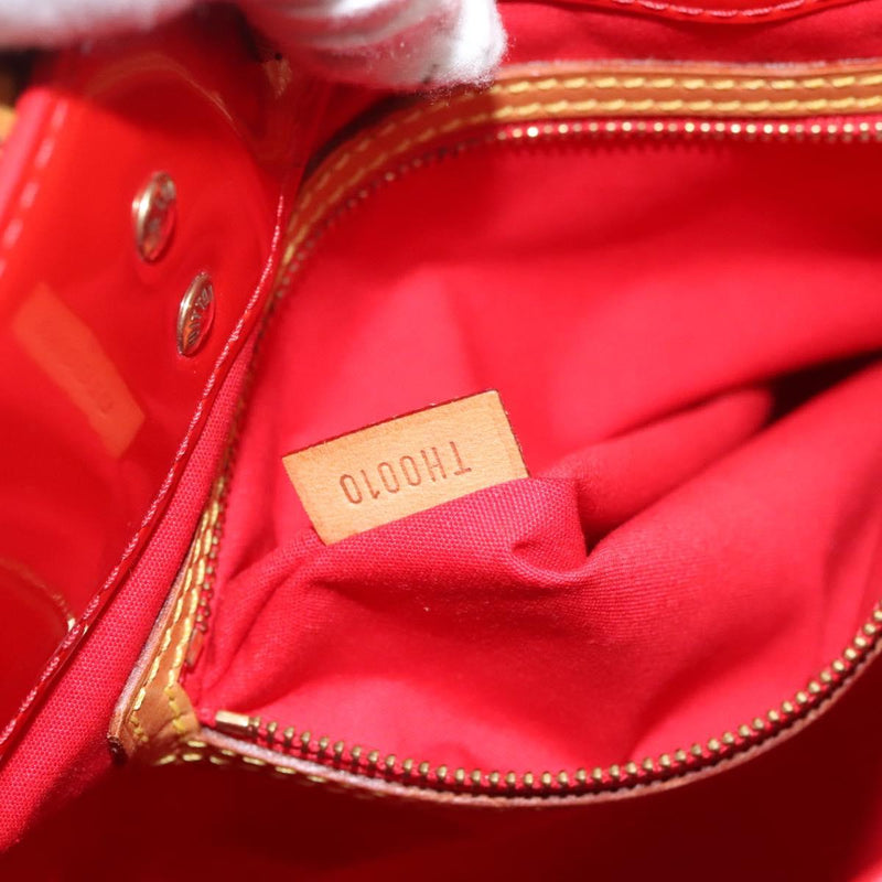 LOUIS VUITTON Monogram Vernis Reade MM Hand Bag Red Rouge M91086 LV Auth 119019