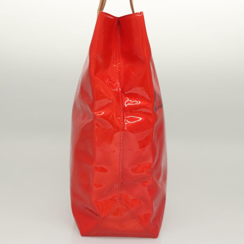 LOUIS VUITTON Monogram Vernis Reade MM Hand Bag Red Rouge M91086 LV Auth 119019