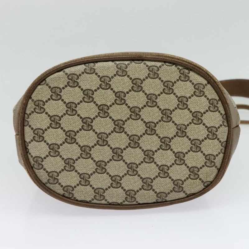 GUCCI GG Supreme Web Sherry Line Shoulder Bag PVC Beige Gold Auth 119029