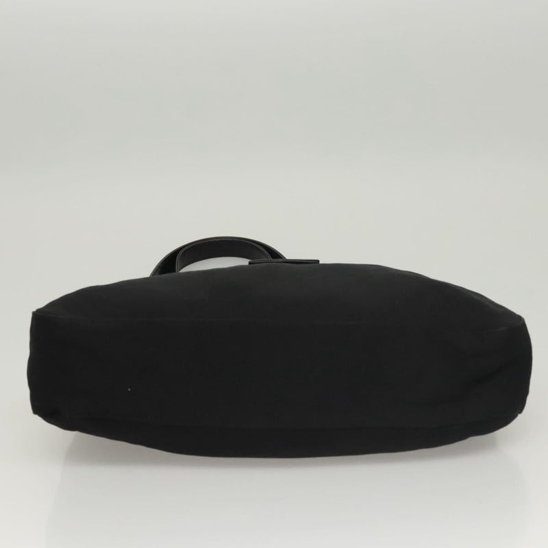 FENDI Shoulder Bag Nylon Black Silver Auth 119033