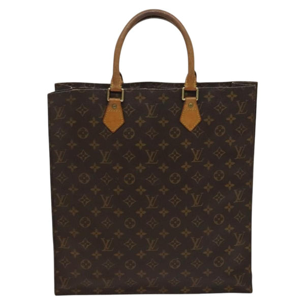 LOUIS VUITTON Monogram Sac Plat Hand Bag M51140 LV Auth 119040
